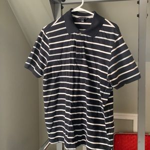 Men's large black striped banana republic polo shirt. Gently used